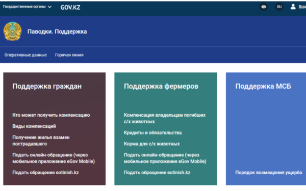 Сайт для пострадавших от наводнения заработал в Казахстане.