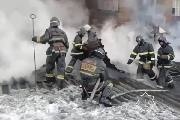 Пожар на горно-обогатительном комплексе ликвидировали огнеборцы в ВКО (ВИДЕО)